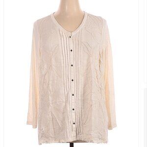LUCKY Brand Ivory Long Sleeve Top Size 1X (Plus)